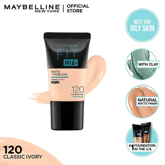 Maybelline - Fit Me Matte & Poreless Liquid Foundation Mini Tube - 120 Classic Ivory