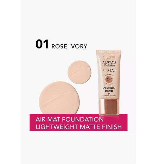 Bourjois – Always Fabulous Air Mat Foundation – 01 Rose Ivory