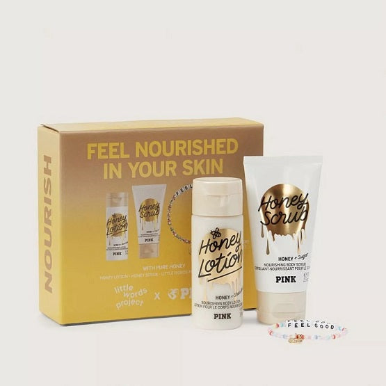 Victoria's Secret Pink 3 Piece Lotion Scrub Gift Set - Honey