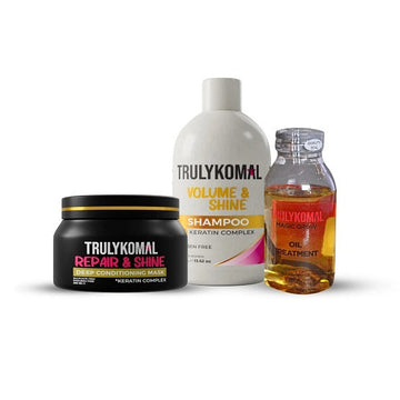 Truly Komal - Anti-HairFall Pack Magic Grow Hair Oil, Keratin Shampoo & Hair Mask