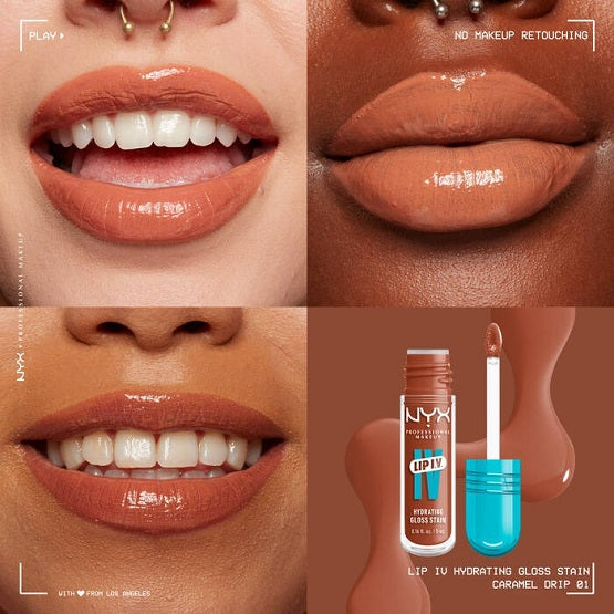 NYX - Lip I.V. Hydrating Gloss Serum - 01 Caramel Drip