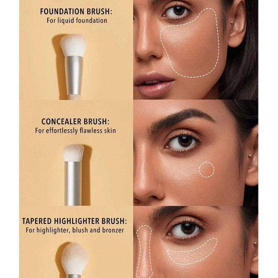 Sheglam - Face Essentials Brush Set With Bag