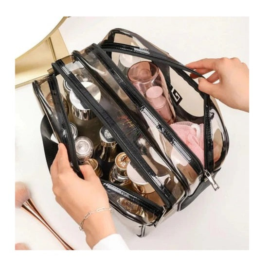 Stylish Dual-Zip Cosmetic Storage Bag