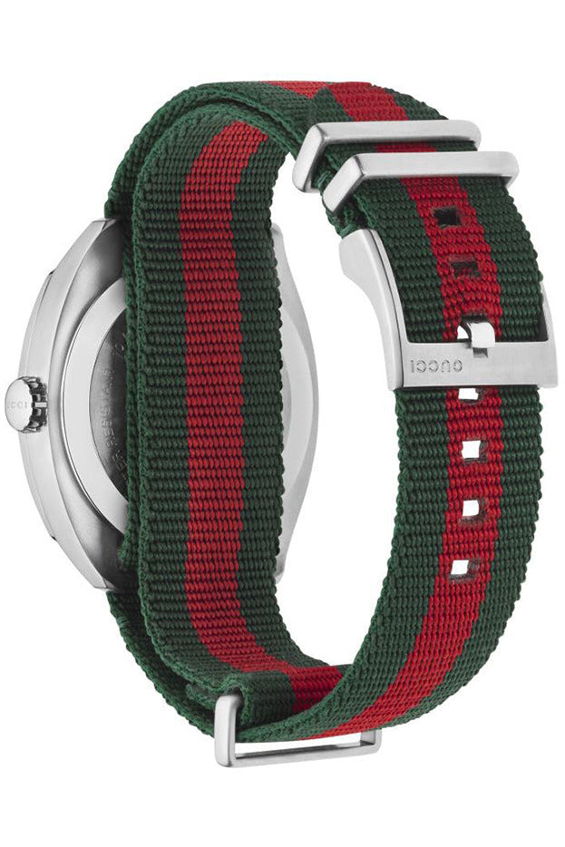 Buy Gucci Men's Swiss Made Quartz Nylon Strap Black Dial 41mm Watch YA142305 in Pakistan