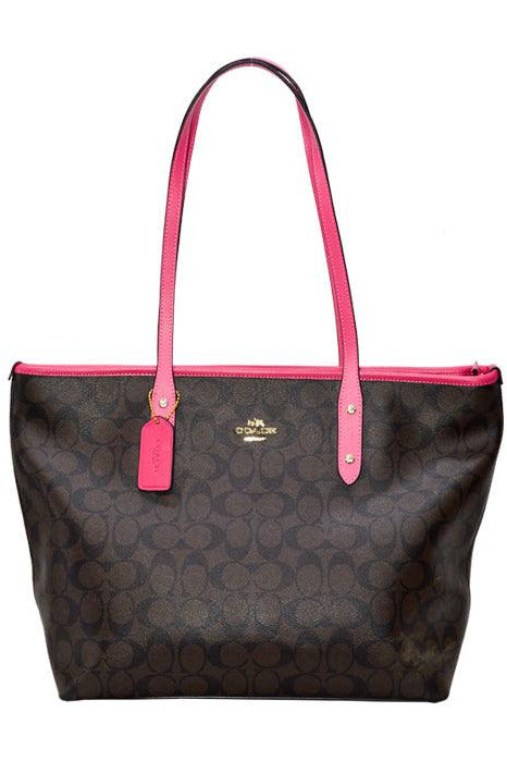 Buy Coach Handbag Dark Brown and Pink in Pakistan