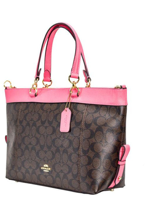 Buy Coach Handbag Dark Brown and Pink in Pakistan