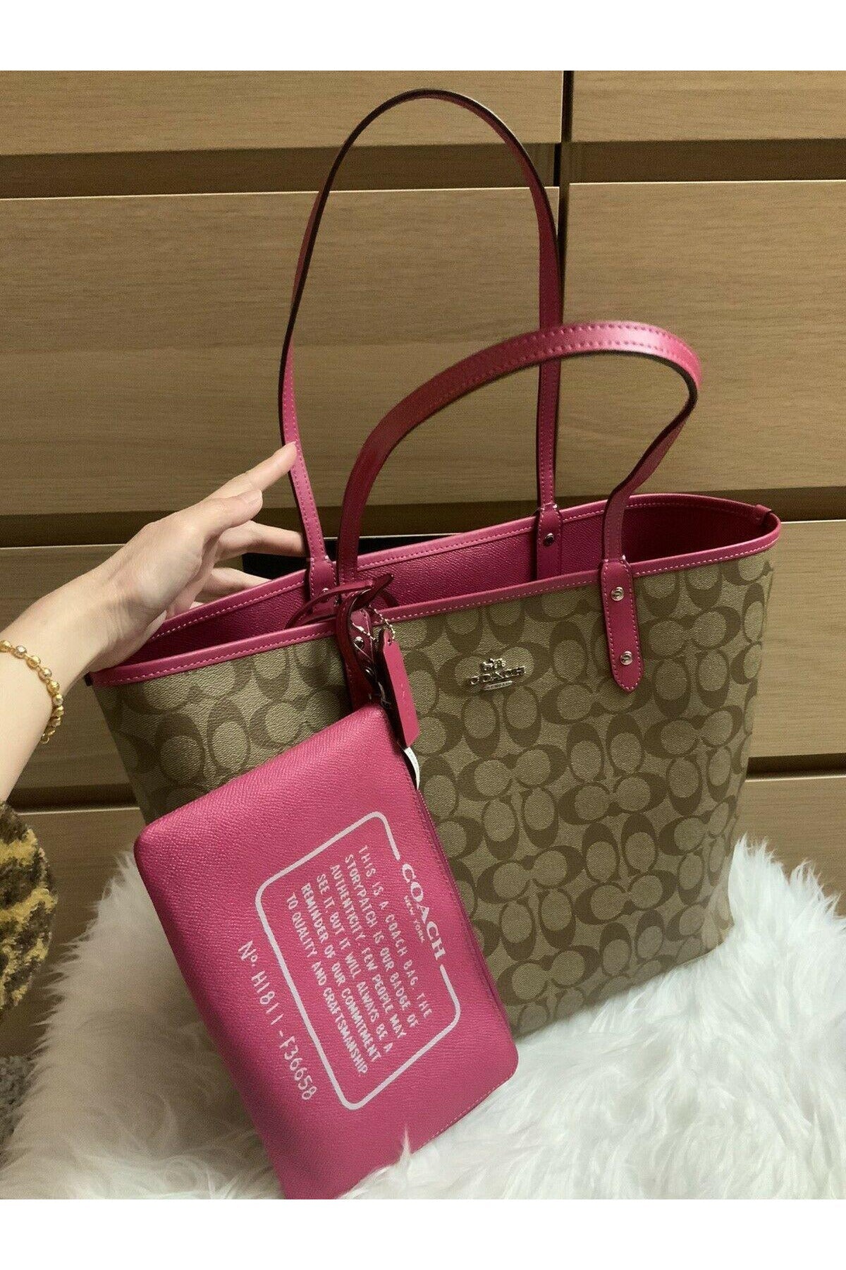 Buy Coach Handbag Light Brown and Pink in Pakistan