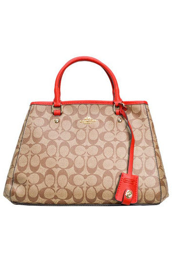 Buy Coach Original Handbag- Coral Red and Beige in Pakistan