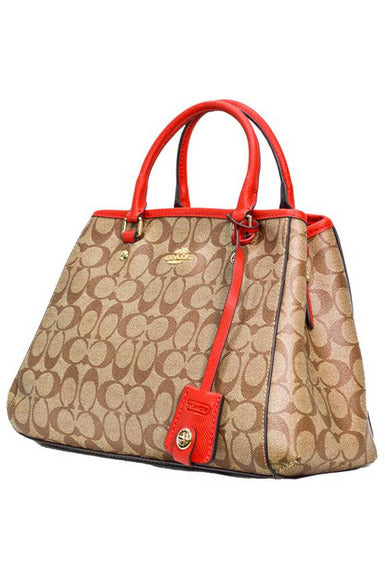 Buy Coach Original Handbag- Coral Red and Beige in Pakistan