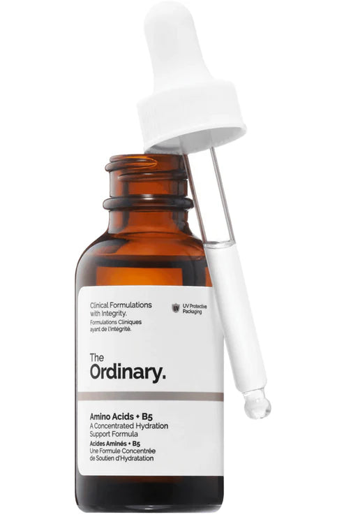 Close-up of hydrated skin after applying The Ordinary Amino Acids + B5

