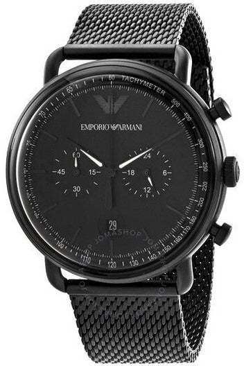 Ar11265 Emporio Armani Men's Chronograph Quartz Stainless Steel Black Dial 43m