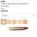 Buy Dior Capture Totale Triple Correcting Serum Foundation - 010 Ivory in Pakistan