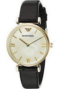 Buy Emporio Armani Women’s Quartz Black Leather Strap Mother of Pearl Dial 32mm Watch AR1910 in Pakistan