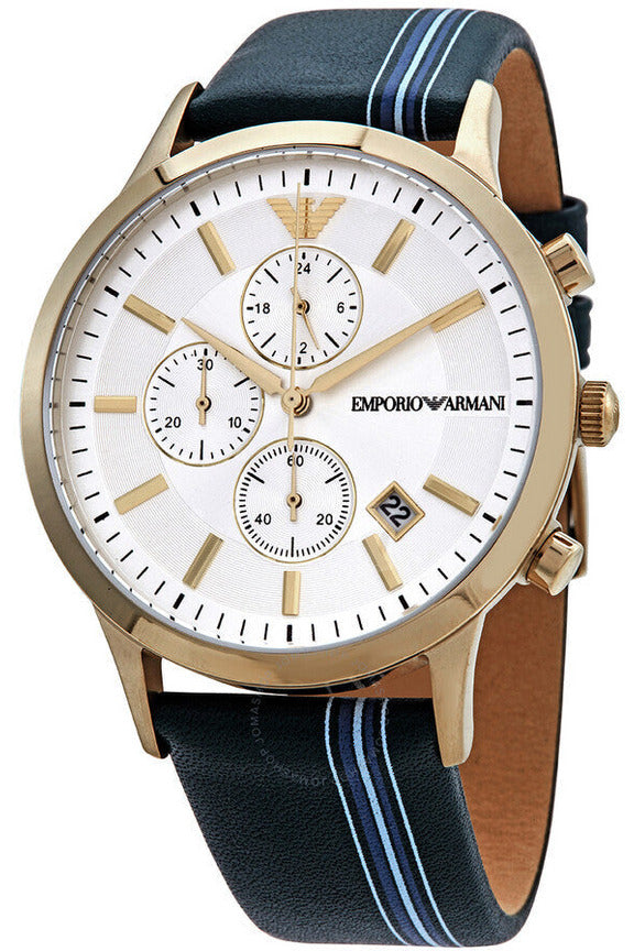 Buy Emporio Armani Men’s Quartz Leather Strap Silver Dial 43mm Watch AR11233 in Pakistan