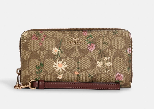 Buy Coach Brown Wallet Design Printed With Cherries in Pakistan