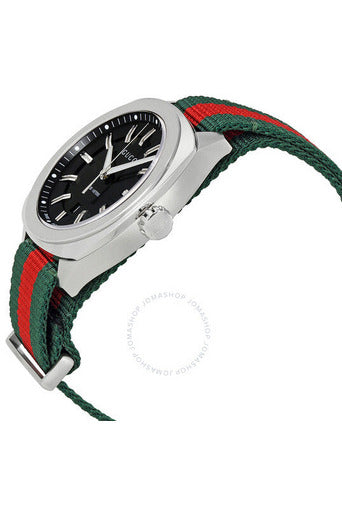Buy Gucci Men's Swiss Made Quartz Nylon Strap Black Dial 41mm Watch YA142305 in Pakistan