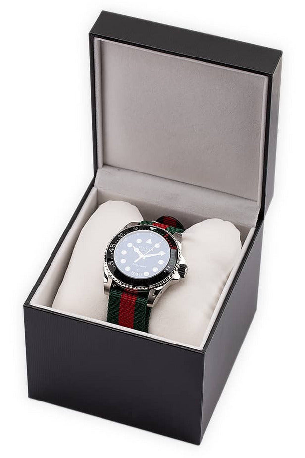Buy Gucci Men's Swiss Made Quartz Nylon Strap Black Dial 41mm Watch YA142305 in Pakistan