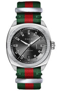 Buy Gucci Men's Swiss Made Quartz Nylon Strap Black Dial 41mm Watch YA142305 in Pakistan