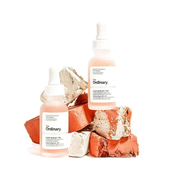 "Close-up of The Ordinary Lactic Acid 5% serum texture"

