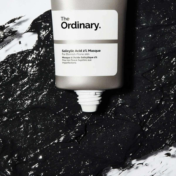 "Texture of The Ordinary charcoal and clay masque for skin refinement"

