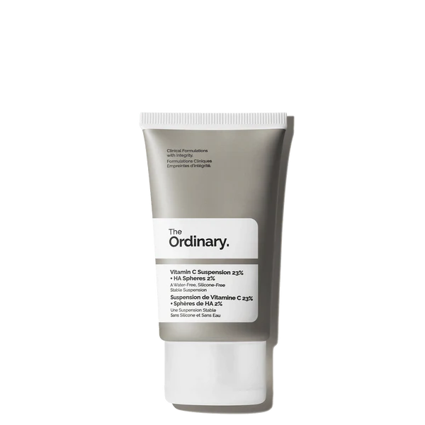 "The Ordinary Vitamin C Suspension 23% + HA Spheres 2% in sleek white tube"

