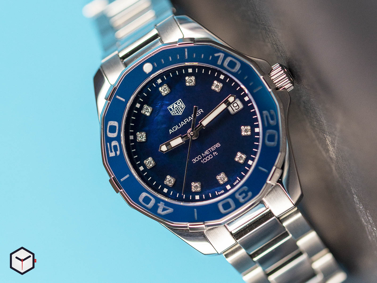 Buy Tag Heuer Aquaracer Blue Dial Silver Steel Strap Watch for Women - WAY131L.BA0748 in Pakistan